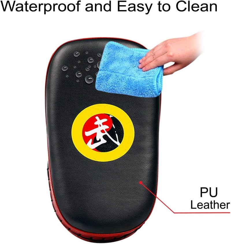 TLBTEK Taekwondo Kick Shield - Muay Thai MMA Karate Kickboxing Training Pads - Curved Leather Strike Shield - Image 4